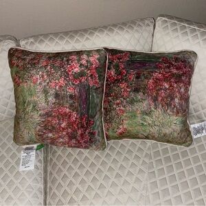 Pair Floral Accent Pillows  (For sofa? bed?)